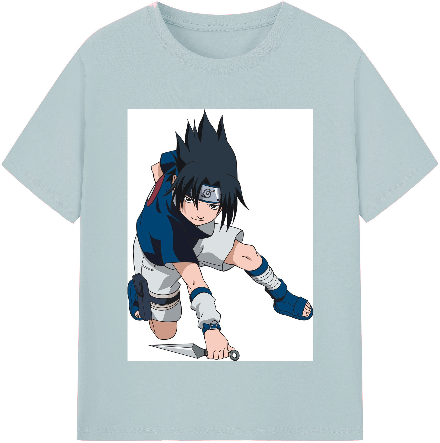 （画像用） NARUTO -ナルト- うちは サスケ Uchiha Sasuke 綿100％半袖Tシャツ（フロントプリント）
